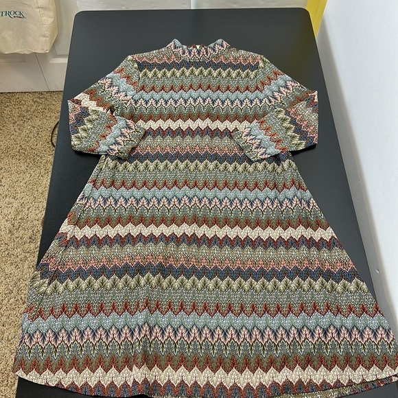 Catherine Malandrino Multi Colored Knit Shift Dress Size 4 Stretch Metallic - Picture 12 of 12